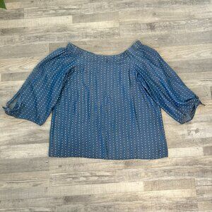 Linea NWT Blue Polka Dot Off Shoulder Women's Blouse S44